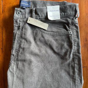J. Crew Athletic 1040 Men's 36x32 Corduroy Grey Pants NWT